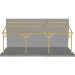 JARDINATOIRE Toit De Terrasse |7x3| - Pente 30% - Bois Massif - Durable |Sans La Visserie Et Sans Les Pieds De Poteaux -Tente de réception Soldes 18177259 4