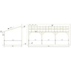 JARDINATOIRE Toit De Terrasse |7x3| - Pente 30% - Bois Massif - Durable |Sans La Visserie Et Sans Les Pieds De Poteaux -Tente de réception Soldes 18177259 5
