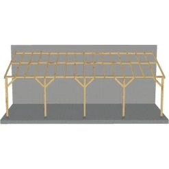 JARDINATOIRE Toit De Terrasse |8x3| - Pente 30% - Bois Massif - Durable |+ Vis & Pieds De Poteaux Réglables -Tente de réception Soldes 18177264 4