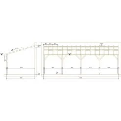 JARDINATOIRE Toit De Terrasse |8x3| - Pente 30% - Bois Massif - Durable |+ Vis & Pieds De Poteaux Réglables -Tente de réception Soldes 18177264 5