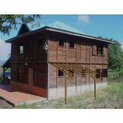 JARDINATOIRE Toit De Terrasse |3x3| - Pente 30% - Bois Massif Traité CL3 Marron - Durable |Sans La Visserie Et Sans Les Pieds De Poteaux -Tente de réception Soldes 18177268 3