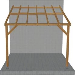 JARDINATOIRE Toit De Terrasse |3x3| - Pente 30% - Bois Massif Traité CL3 Marron - Durable |Sans La Visserie Et Sans Les Pieds De Poteaux -Tente de réception Soldes 18177268 4