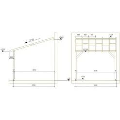 JARDINATOIRE Toit De Terrasse |3x3| - Pente 30% - Bois Massif Traité CL3 Marron - Durable |Sans La Visserie Et Sans Les Pieds De Poteaux -Tente de réception Soldes 18177268 5