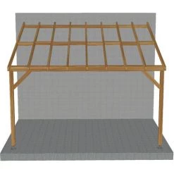 JARDINATOIRE Toit De Terrasse |4x3| - Pente 30% - Bois Massif Traité CL3 Marron - Durable |+ Vis -Tente de réception Soldes 18177272 4