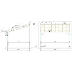 JARDINATOIRE Toit De Terrasse |4x3| - Pente 30% - Bois Massif Traité CL3 Marron - Durable |+ Vis -Tente de réception Soldes 18177272 5