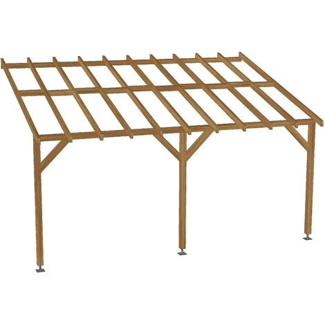 JARDINATOIRE Toit De Terrasse |5x3| - Pente 30% - Bois Massif Traité CL3 Marron - Durable |Sans La Visserie Et Sans Les Pieds De Poteaux 4 JARDINATOIRE Toit De Terrasse |5x3| - Pente 30% - Bois Massif Traité CL3 Marron - Durable |Sans La Visserie Et Sans Les Pieds De Poteaux - Image 2