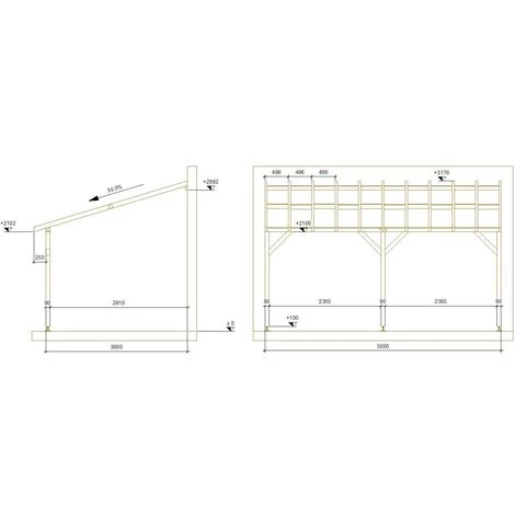 JARDINATOIRE Toit De Terrasse |5x3| - Pente 30% - Bois Massif Traité CL3 Marron - Durable |Sans La Visserie Et Sans Les Pieds De Poteaux 7 JARDINATOIRE Toit De Terrasse |5x3| - Pente 30% - Bois Massif Traité CL3 Marron - Durable |Sans La Visserie Et Sans Les Pieds De Poteaux - Image 5