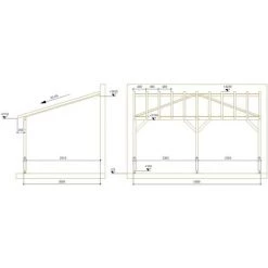 JARDINATOIRE Toit De Terrasse |5x3| - Tuilable Pente 30% - Bois Massif - Robuste |+ Vis -Tente de réception Soldes 18177296 5