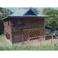 JARDINATOIRE Toit De Terrasse |6x3| - Tuilable Pente 30% - Bois Massif - Robuste |+ Vis & Pieds De Poteaux Réglables -Tente de réception Soldes 18177300 3