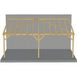 JARDINATOIRE Toit De Terrasse |6x3| - Tuilable Pente 30% - Bois Massif - Robuste |+ Vis & Pieds De Poteaux Réglables -Tente de réception Soldes 18177300 4