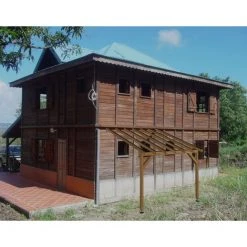 JARDINATOIRE Toit De Terrasse |3x3| - Tuilable Pente 30% - Bois Massif Traité CL3 Marron - Robuste |Sans La Visserie Et Sans Les Pieds De Poteaux -Tente de réception Soldes 18177310 3