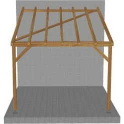JARDINATOIRE Toit De Terrasse |3x3| - Tuilable Pente 30% - Bois Massif Traité CL3 Marron - Robuste |Sans La Visserie Et Sans Les Pieds De Poteaux -Tente de réception Soldes 18177310 4