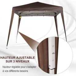 Outsunny Tonnelle Barnum De Jardin Pop-up Pliant 3L X 3l X 2,4H M Acier Polyester Imperméabilisé Anti UV Avec Sac De Transport Chocolat 11 Outsunny Tonnelle Barnum De Jardin Pop-up Pliant 3L X 3l X 2,4H M Acier Polyester Imperméabilisé Anti UV Avec Sac De Transport Chocolat -Tente de réception Soldes 18252947 5