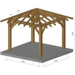 JARDINATOIRE Carbet Bois Massif |3x3| - Durable -Tente de réception Soldes 18376618 4