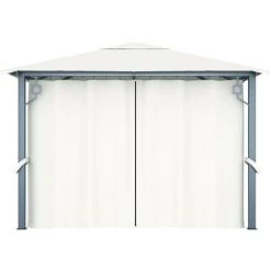 VidaXL Tonnelle Avec Rideau 300x300 Cm Crème Aluminium - Crème 11 VidaXL Tonnelle Avec Rideau 300x300 Cm Crème Aluminium - Crème -Tente de réception Soldes 18426125 5