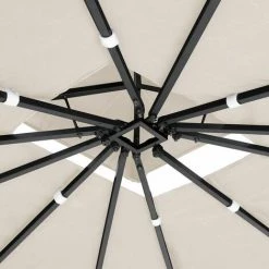 Deuba - Tonnelle De Jardin En Polyrotin 3x3 M - Pavillon Tente De Réception Pergola - Couleur Crème - Jardin Terrasse -Tente de réception Soldes 18473971 4