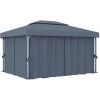 VidaXL Tonnelle Avec Rideau 4x3 M Anthracite Aluminium - Anthracite
