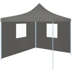 VidaXL Tente De Réception Pliable Acier 2x2 M Anthracite Avec 2 Parois - Anthracite