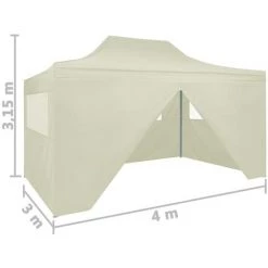 Tente De Réception Pliable Avec 4 Parois 3x4 M Acier Crème VidaXL - Crème -Tente de réception Soldes 18801406 3