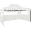 Tente De Réception Pliable Avec 3 Parois 3x4 M Acier Blanc VidaXL - Blanc -Tente de réception Soldes 18801425 1