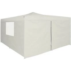 VidaXL Belvédère Pliable Crème 5x5 M 4 Parois - Crème -Tente de réception Soldes 18801458 3