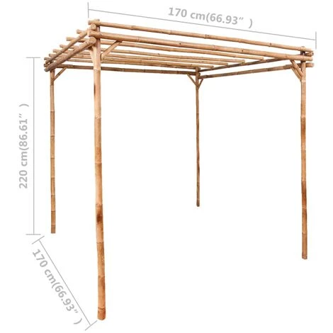 VidaXL Pergola Bambou 170x170x220 Cm - Brun 6 VidaXL Pergola Bambou 170x170x220 Cm - Brun - Image 4