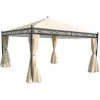 HHG Pergola Cadiz, Pavillon De Jardin, Cadre Stable à 7cm Avec Paroi Et Moustiquaire ~ Crème 3x3m 1 HHG Pergola Cadiz, Pavillon De Jardin, Cadre Stable à 7cm Avec Paroi Et Moustiquaire ~ Crème 3x3m -Tente de réception Soldes 18943999 1