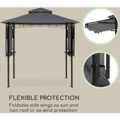 Blumfeldt Steakhouse Wings Pavillon 244x260x152cm 160 G/m² Polyester Acier Gris 9 Blumfeldt Steakhouse Wings Pavillon 244x260x152cm 160 G/m² Polyester Acier Gris -Tente de réception Soldes 19171063 3