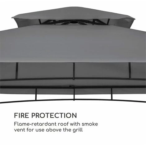 Blumfeldt Steakhouse Wings Pavillon 244x260x152cm 160 G/m² Polyester Acier Gris 6 Blumfeldt Steakhouse Wings Pavillon 244x260x152cm 160 G/m² Polyester Acier Gris – Image 4