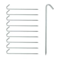 Relaxdays Lot De 10 Sardines De Sol, Long, Stable, Ancres De Sol Pour Tentes XL, Pavillons, Acier, Zingué, 45 Cm, Argent -Tente de réception Soldes 19190935 4