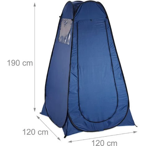 Relaxdays Tente De Douche Camping, Pop Up, HxLxP: 190 X 120 X 120 Cm, Cabine D’essayage, étanche, Compacte, UV 50+, Bleu 6 Relaxdays Tente De Douche Camping, Pop Up, HxLxP: 190 X 120 X 120 Cm, Cabine D’essayage, étanche, Compacte, UV 50+, Bleu – Image 4
