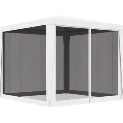 VidaXL Tente De Réception 4 Parois Latérales En Maille 2,5x2,5 M Blanc - Blanc