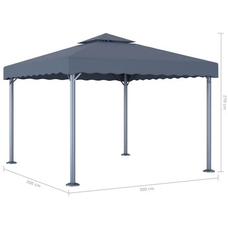 YOUTHUP Tonnelle 300 X 300 Cm Anthracite 6 YOUTHUP Tonnelle 300 X 300 Cm Anthracite - Image 4