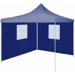 YOUTHUP Tente De Réception Pliable Avec 2 Parois 2x2 M Acier Bleu