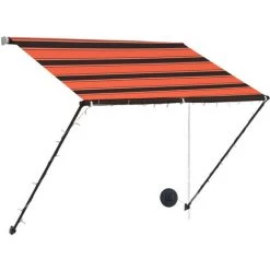 Auvent Rétractable Avec LED Orange Et Marron 150x150 Cm VidaXL 9 Auvent Rétractable Avec LED Orange Et Marron 150x150 Cm VidaXL -Tente de réception Soldes 19623597 3