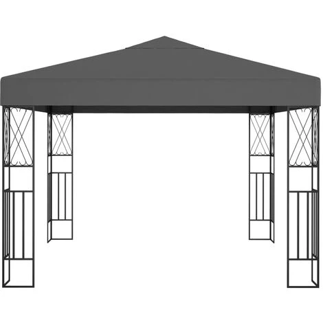VidaXL Tonnelle 3x3 M Anthracite Tissu - Anthracite 4 VidaXL Tonnelle 3x3 M Anthracite Tissu - Anthracite - Image 2