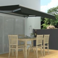 RED DECO Store Banne Motorisé LED 3x2.5m VEGAS Gris Aluminium Avec Télécommande - Gris -Tente de réception Soldes 19649013 3