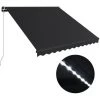 ASUPERMALL Auvent Manuel Retractable Avec LED 300x250 Cm Anthracite