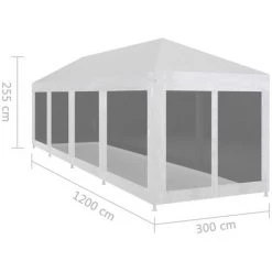 ASUPERMALL Tente De Reception Avec 10 Parois En Maille 12 X 3 M -Tente de réception Soldes 19682192 3