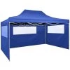 ASUPERMALL Tente De Reception Pliable Avec 3 Parois 3x4 M Acier Bleu -Tente de réception Soldes 19682809 1