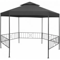 VidaXL Belvédère De Jardin 323x275x265 Cm Anthracite - Anthracite