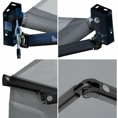 HAPPY GARDEN Store Banne SAULE 2,95 × 2,5m - Toile Grise Et Structure Grise - Gris 5 HAPPY GARDEN Store Banne SAULE 2,95 × 2,5m - Toile Grise Et Structure Grise - Gris – Image 3