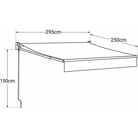 HAPPY GARDEN Store Banne SAULE 2,95 × 2,5m - Toile Grise Et Structure Grise - Gris 6 HAPPY GARDEN Store Banne SAULE 2,95 × 2,5m - Toile Grise Et Structure Grise - Gris – Image 4