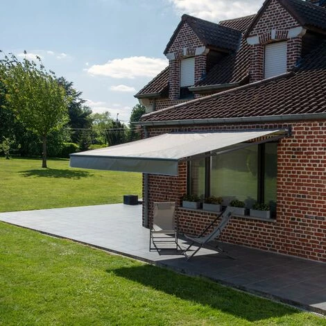 HAPPY GARDEN Store Banne SAULE 2,95 × 2,5m - Toile Grise Et Structure Grise - Gris 7 HAPPY GARDEN Store Banne SAULE 2,95 × 2,5m - Toile Grise Et Structure Grise - Gris – Image 5