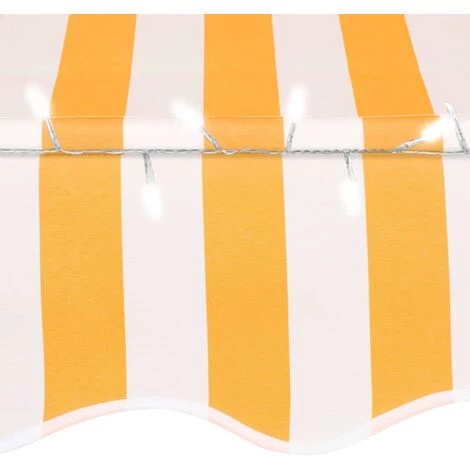 YOUTHUP Auvent Manuel Rétractable Avec LED Tente De Réception Avec Bande Lumineuse 250 Cm Blanc Et Orange - Blanc Et Orange 7 YOUTHUP Auvent Manuel Rétractable Avec LED Tente De Réception Avec Bande Lumineuse 250 Cm Blanc Et Orange - Blanc Et Orange - Image 5