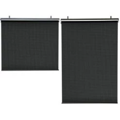 IDMARKET Lot De 2 Stores Enrouleurs Tamisants L.124 X H. 225 CM Pour Pergola Noir - Noir -Tente de réception Soldes 19953346 4