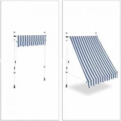 Bc-elec - HHYVA1512-Bluewhite Auvent Rétractable Manuel Store Banne Marquise Pour Patio & Terrasse 150x120cm Blanc Et Bleu - Blanc 8 Bc-elec - HHYVA1512-Bluewhite Auvent Rétractable Manuel Store Banne Marquise Pour Patio & Terrasse 150x120cm Blanc Et Bleu - Blanc -Tente de réception Soldes 20084666 2