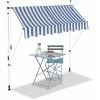 Bc-elec - HHYVA2012-Bluewhite Auvent Rétractable Manuel Store Banne Marquise Pour Patio & Terrasse 200x120cm Blanc Et Bleu - Blanc -Tente de réception Soldes 20084669 1
