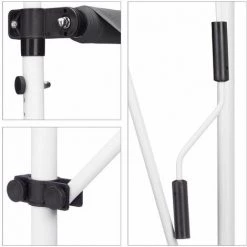 Bc-elec - HHYVA3012-Bluewhite Auvent Rétractable Manuel Store Banne Marquise Pour Patio & Terrasse 300x120cm Blanc Et Bleu - Blanc -Tente de réception Soldes 20084677 4