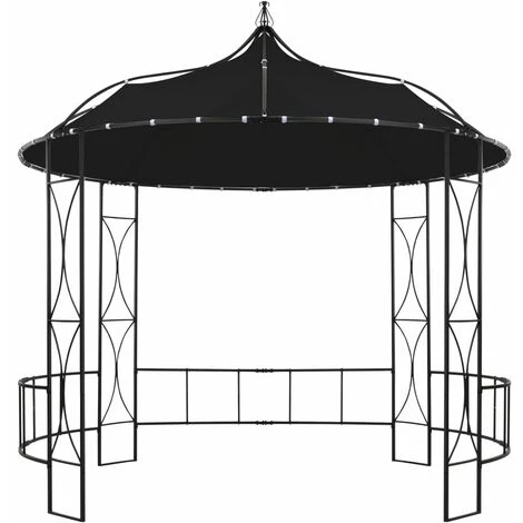 VidaXL Belvédère 300 X 290 Cm Anthracite Rond - Anthracite 4 VidaXL Belvédère 300 X 290 Cm Anthracite Rond - Anthracite - Image 2